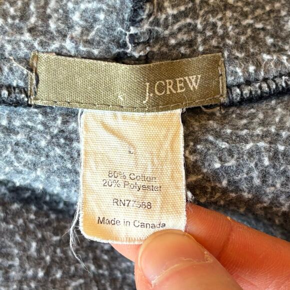 VTG Y2K J. Crew Hoodie Sweatshirt Full Zip Navy Made In Canada Womens Large - Picture 3 of 7